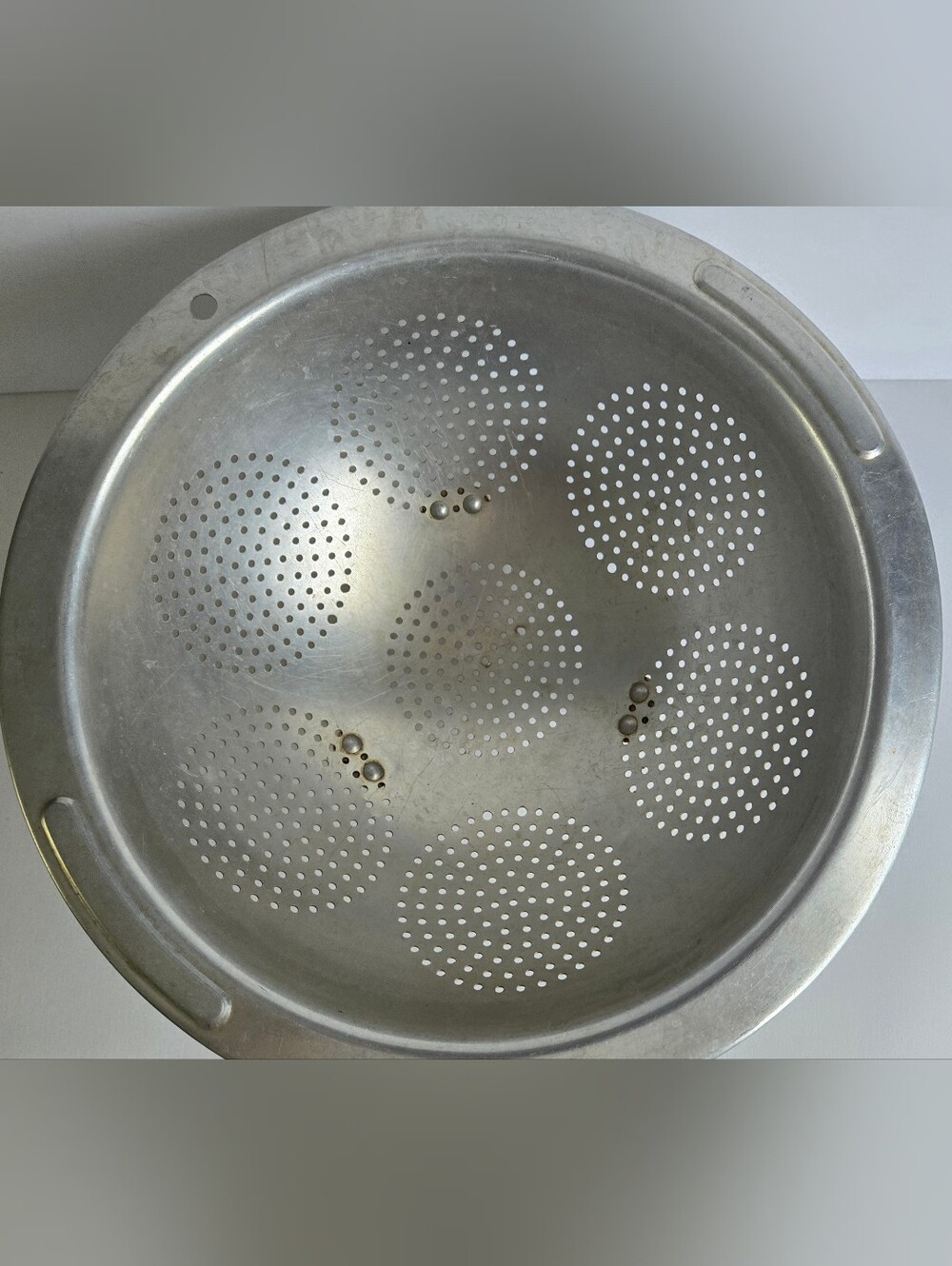 Colander ~ Mid Century Modern ~ Aluminum vtg